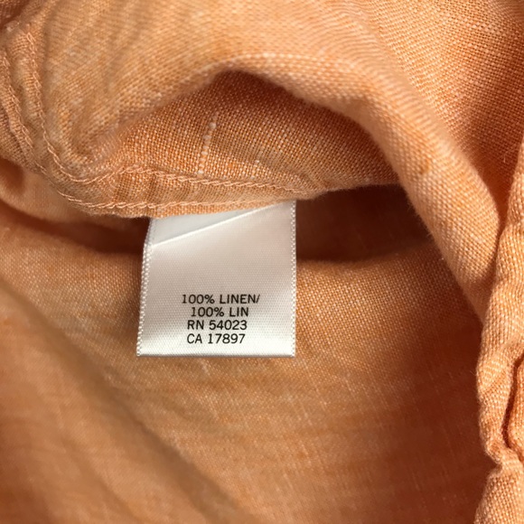 Banana Republic Orange Linen Button Down Shirt - Picture 12 of 12